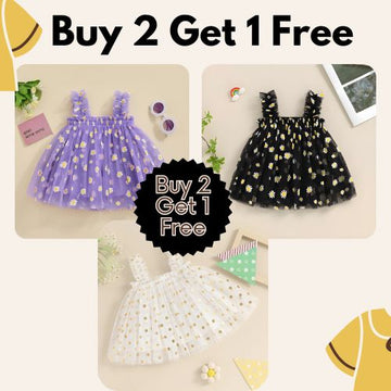 Stylish Girls' Dress Combo – Buy 2 Get 1 Free (Pack of 3)
