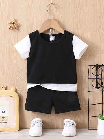 Chic Black & White Layered Baby Set