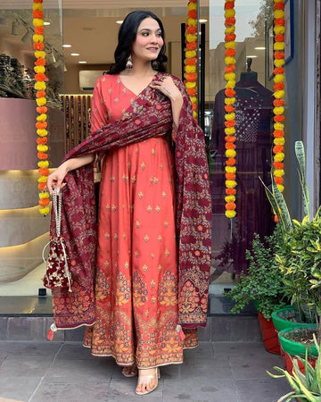 ANARKALI KURTI PANT WITH DUPPATA SET